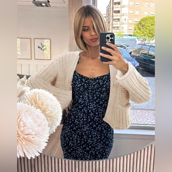 New Chunky Knit Cardigan Sweaters Long Sleeve Open Front Button Kitted Fall - Picture 5 of 16